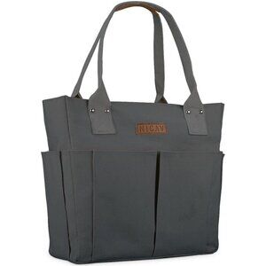 Women's Grey Tote Bags Large Utility Bags with Pockets Zip for Teacher Work